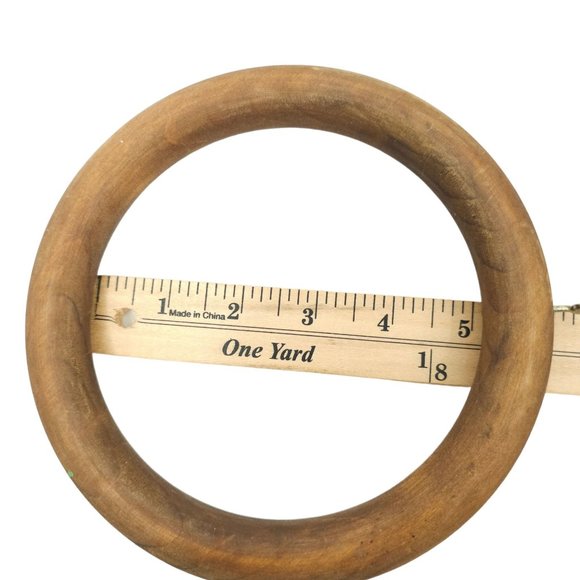 Large Wooden Rings with Eye Hooks 6.5" DIY Crafts Macrame Ring Circles Lot of 9 - Picture 8 of 13